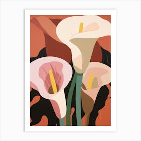 Calla Lilies Flower Big Bold Illustration 4 Art Print