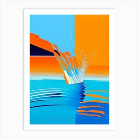 Splash In Lake Water Waterscape Modern 1 Art Print