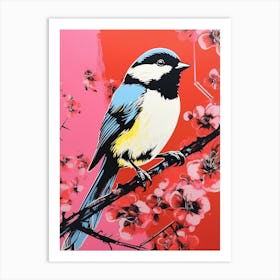 Andy Warhol Style Bird Carolina Chickadee 2 Art Print