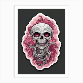 Skull Sticker Art Print