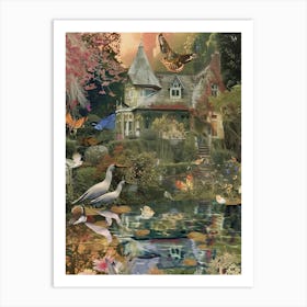 Fairy House Collage Pond Monet Scrapbook 2 Art Print