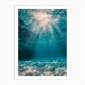 Underwater Sun Rays Art Print