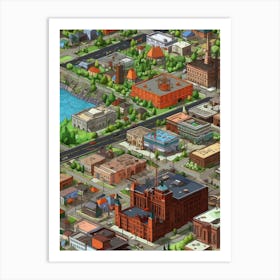 Tacoma Museum District Pointillism 24 Art Print