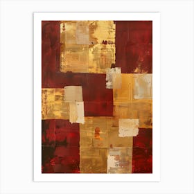 Abstract Red And Gold Art Print