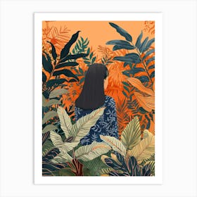 In The Garden Orange 4 Art Print