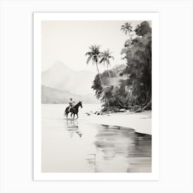 A Horse Oil Painting In El Nido Beaches, Philippines, Portrait 4 Art Print