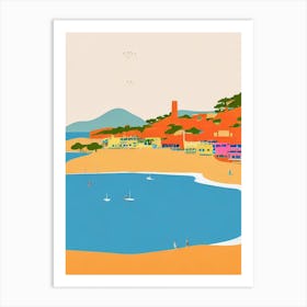 Cala Bassa Beach Ibiza Spain Midcentury Art Print