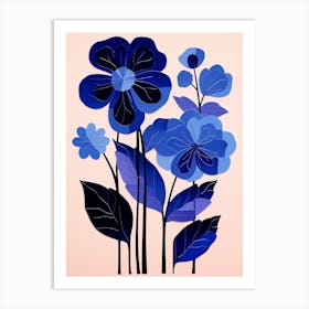 Blue Flower Illustration Hydrangea 1 Art Print