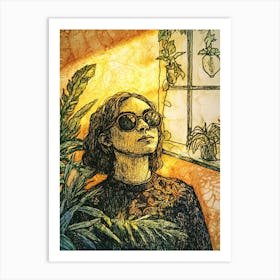 Girl In Sunglasses 4 Art Print