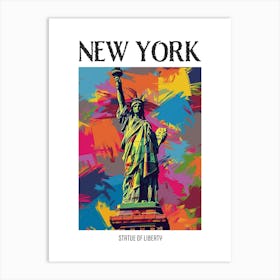 Statue Of Liberty New York Colourful Silkscreen Illustration 2 Poster Art Print
