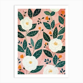 Pink And White Flowers Art Print