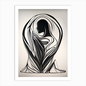 Black And White Abstract Painting Art Print