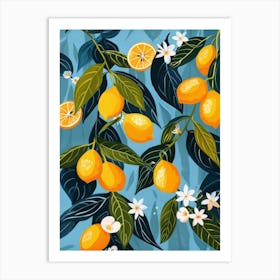 Lemons On A Branch 3 Art Print