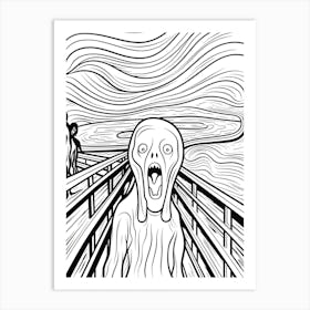 Line Art Inspired By The Scream 8 Art Print