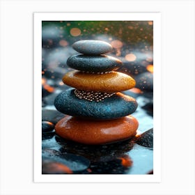 Pebbles In Water 16 Art Print