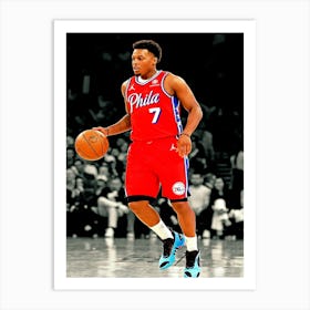 Kyle Lowry Of The Philadelphia 76ers Dribbles During The Game Against The New York Knicks Art Print