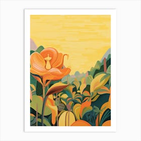 Boho Wildflower Painting Yellow Trillium 2 Art Print