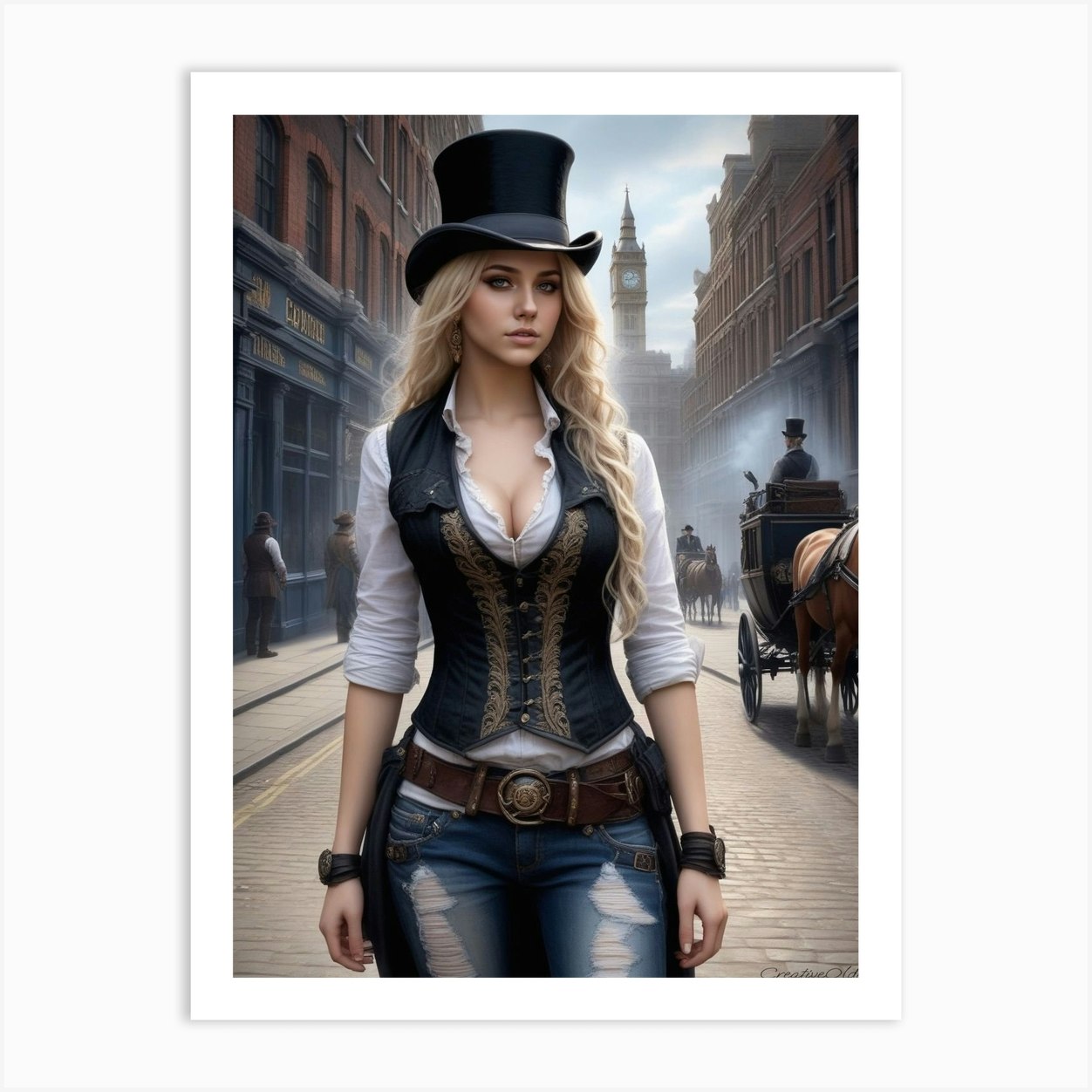 Elegant Steampunk Corset with Vest Vibrant Color Choice Steampunk