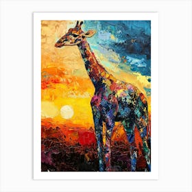 Textured Brushstroke Giraffe 1 Art Print