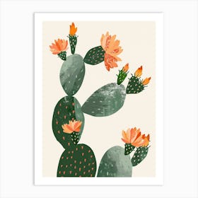 Nopal Cactus Minimalist Abstract Illustration 2 Art Print