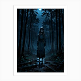 Girl In The Woods 3 Art Print