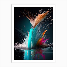 Water Splatter Water Waterscape Crayon 1 Art Print