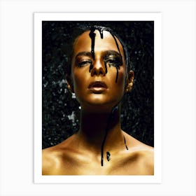 Black Woman With Black Makeup Art Print