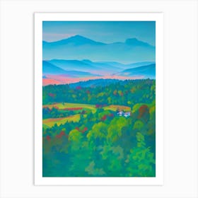 Bohemian Switzerland National Park Czech Republic Blue Oil Painting 2  Art Print