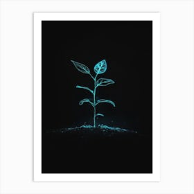 Neon Plant 4 Art Print