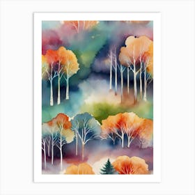 Watercolor Trees 5 Art Print