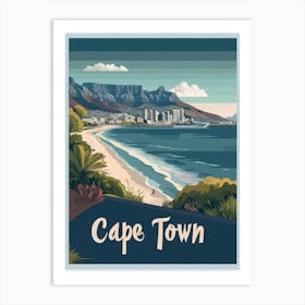 Aihrgdesign A Mid Century Modern Travel Poster For Cape Town 3 Art Print