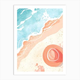 Watercolor Beach Hat Art Print