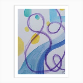 Watercolor Abstract Painting - Purple Yellow Blue Art Print