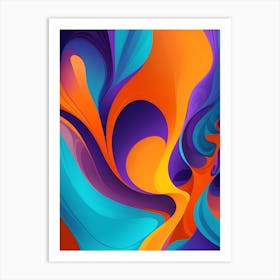 Abstract Colorful Waves Vertical Composition 16 Art Print