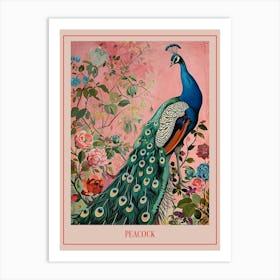 Floral Animal Painting Peacock 2 Poster Art Print