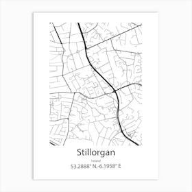 Stillorgan,Ireland Minimalist Map Art Print