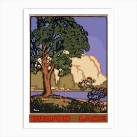 Hudson Lake, Lonely Tree on the Coast Art Print