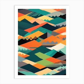 Patchwork Mountains Art Print