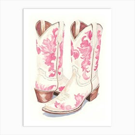 Pink Cowboy Boots 2 Art Print