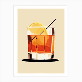 Mid Century Modern Whiskey Sour Floral Infusion Cocktail 3 Art Print