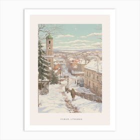 Vintage Winter Poster Vilnius Lithuania 1 Art Print