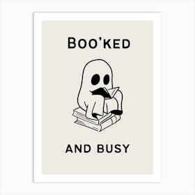 Boo’ked And Busy | Cute Ghost Reading 2 Art Print