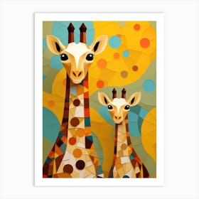 Abstract Giraffes Art Print