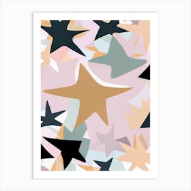 Star Cluster Musted Pastels Space Art Print