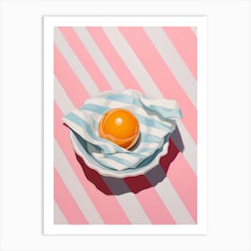 Pink Striped Egg Art Print