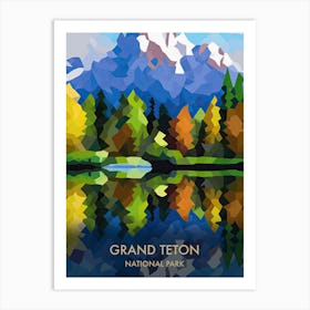 Grand Teton National Park Travel Poster Matisse Style 6 Art Print