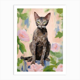 A Peterbald Cat Painting, Impressionist Painting 2 Art Print