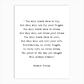 Dream   Mother Theresa Quote Art Print