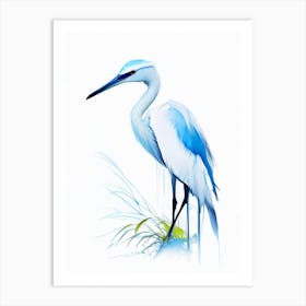 Little Blue Heron Impressionistic 2 Art Print