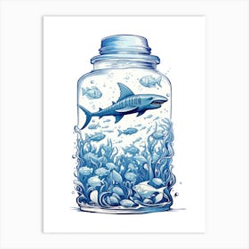 Shark In A Jar Art Print